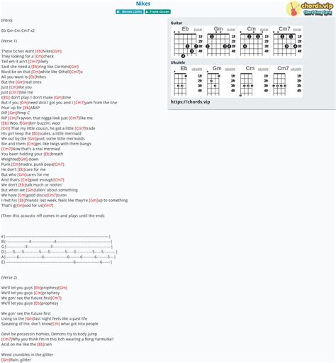 Frank Ocean Chords & Tabs for Guitar, Ukulele  